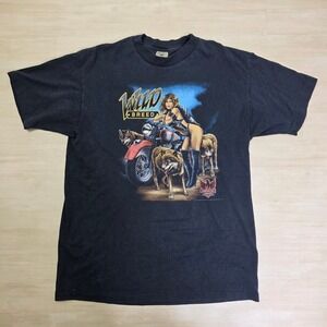 Vintage Delta Wild Breed Wolf Biker T Shirt 1992 Made in‎ USA Size XL